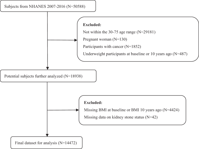 Patterns of weight change during adulthood and incidence of nephrolithiasis: a population-based study