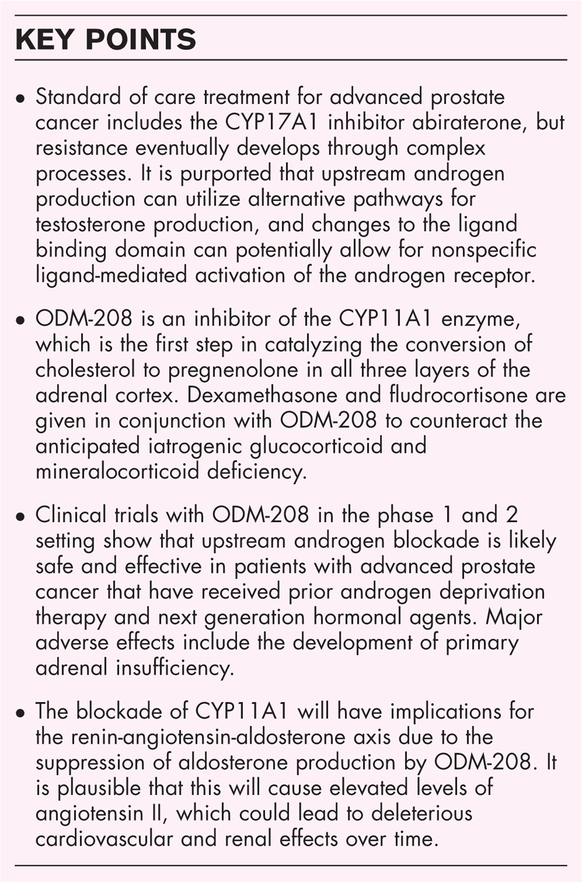 Targeting androgen biosynthesis in prostate cancer: implications on endocrine physiology