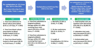 Clinical and economic evaluation of blood culture whole process optimisation in critically ill adult patients with positive blood cultures