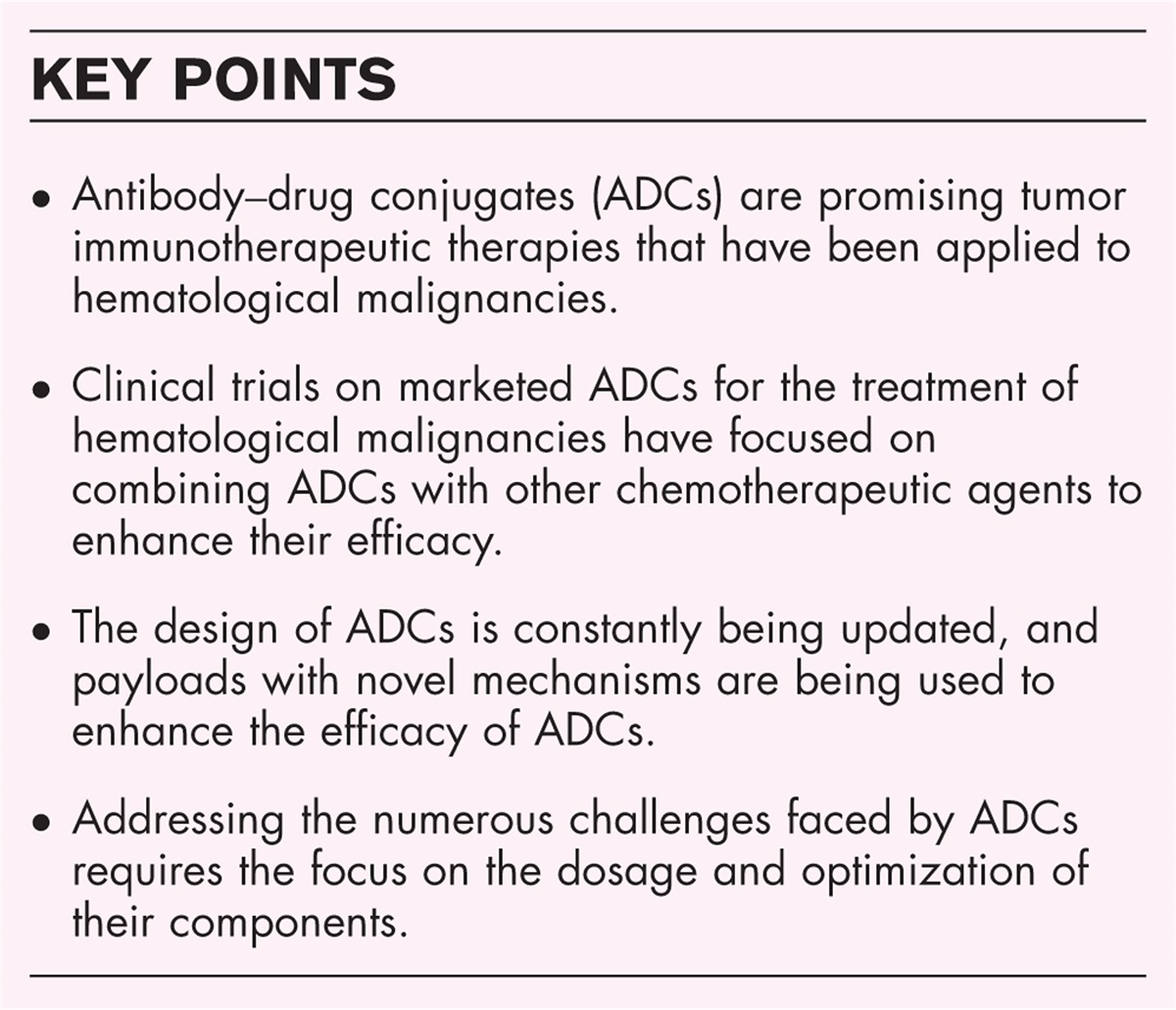 Update of antibody–drug conjugates for hematological malignancies