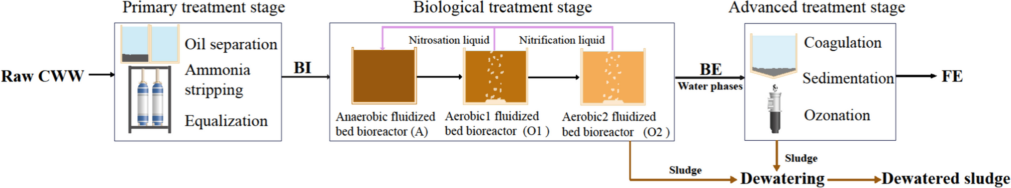 Seasonal dynamics of bacterial composition and functions in biological treatment of coking wastewater