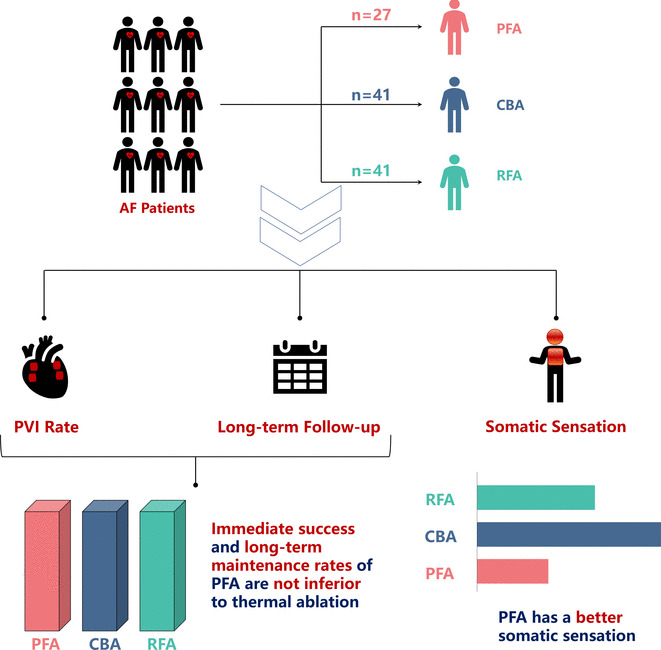 Efficacy, safety, and somatosensory comparison of pulsed-field ablation and thermal ablation: outcomes from a 2-year follow-up