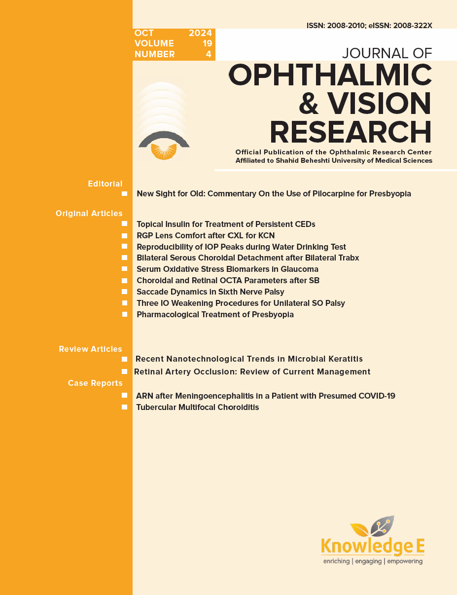 Pharmacological Treatment of Presbyopia Using Pilocarpine 1.25% Eye Drops