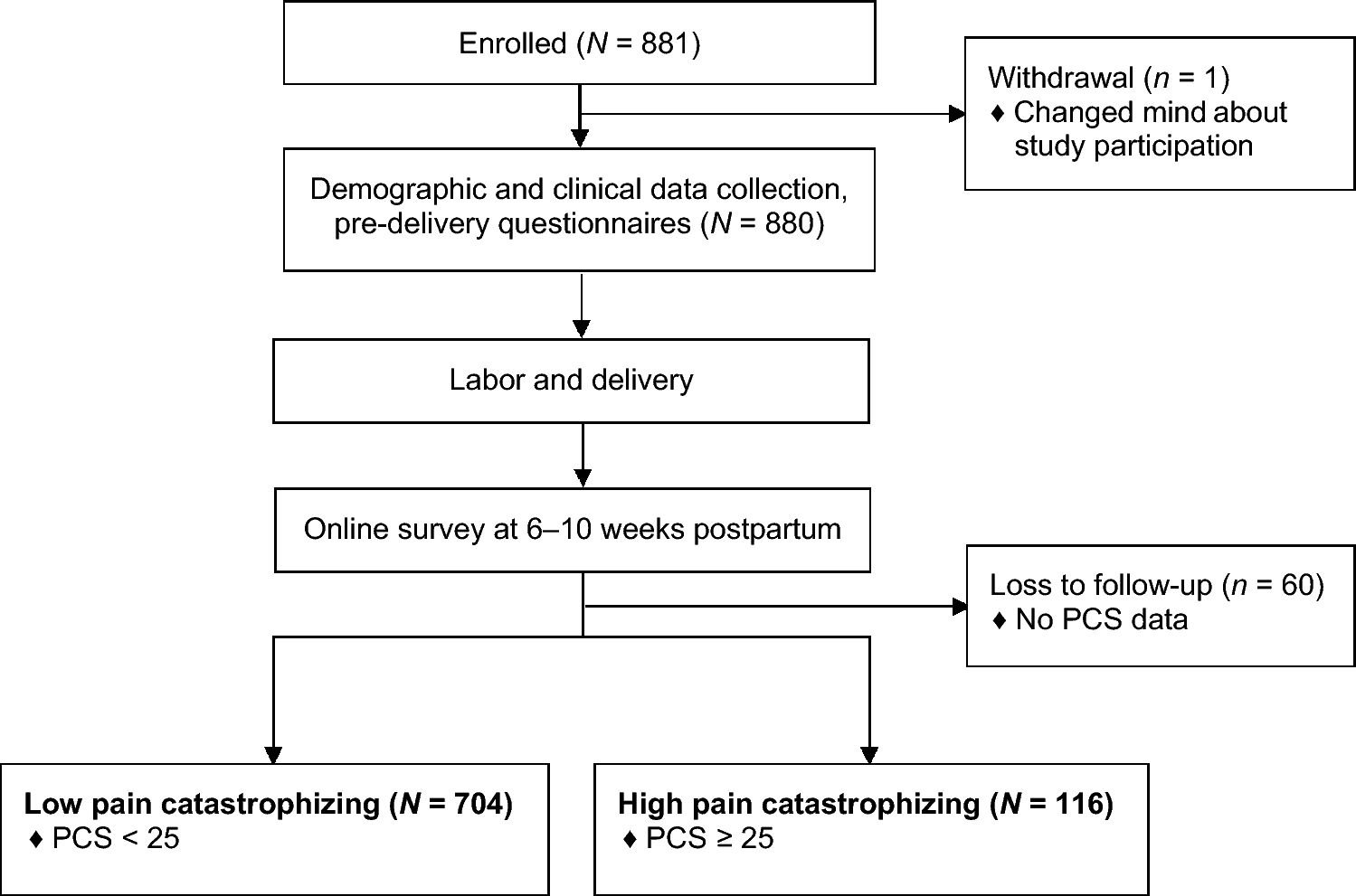 The association of pain and psychological vulnerabilities with postpartum pain catastrophizing: a secondary analysis of a randomized controlled trial