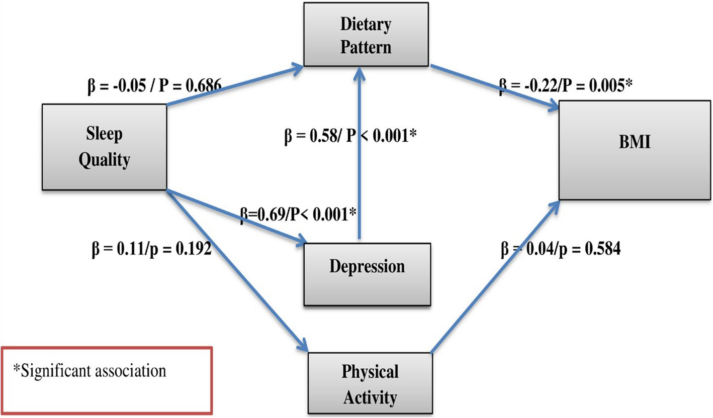 Association between self-reported sleep quality and body mass index among Jimma University academic staff: structural equation modeling