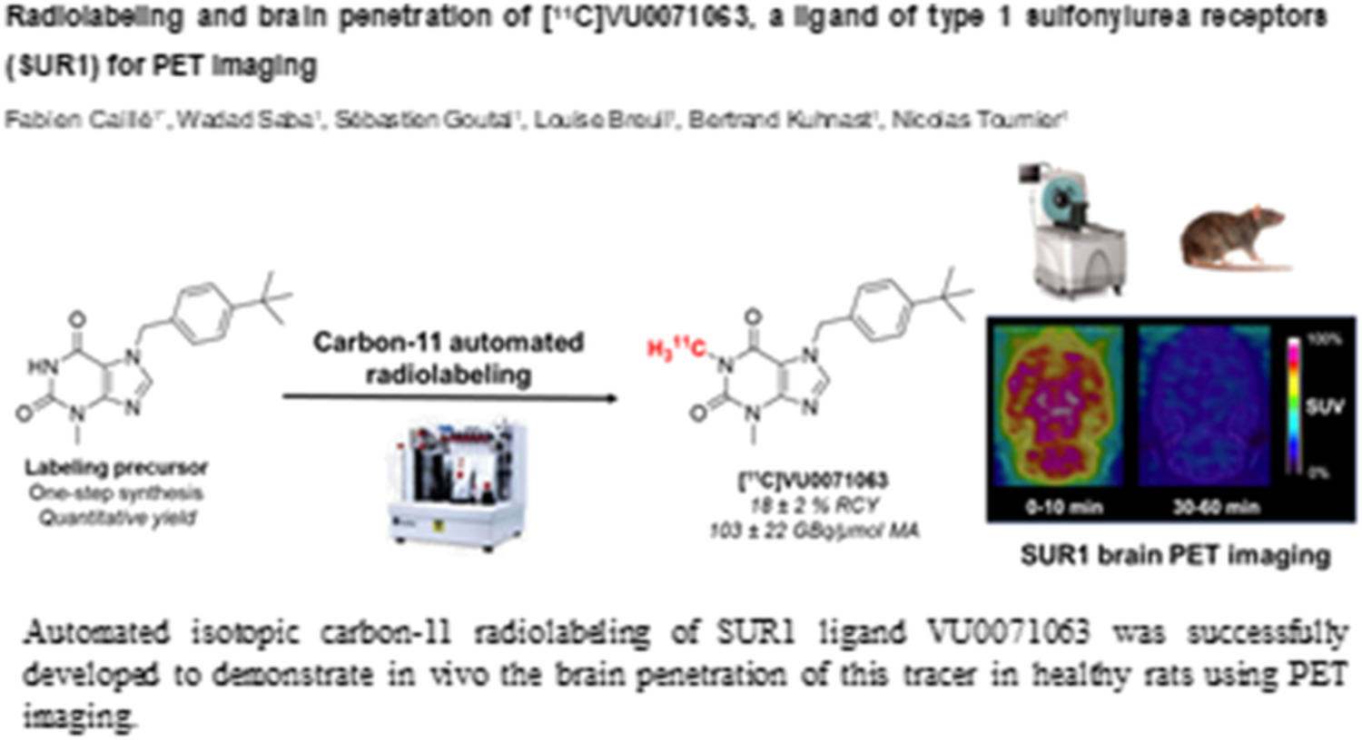 Radiolabeling and brain penetration of [11C]VU0071063, a ligand of type 1 sulfonylurea receptors for positron emission tomography imaging