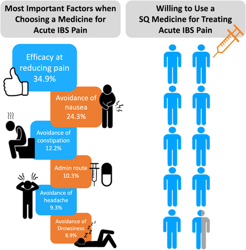 Determining patient treatment preferences for management of acute pain episodes in irritable bowel syndrome