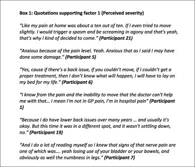 ‘I'm not in GP pain, I'm in hospital pain’: Qualitative study regarding patient decision‐making factors in seeking care in the emergency department with non‐specific low back pain