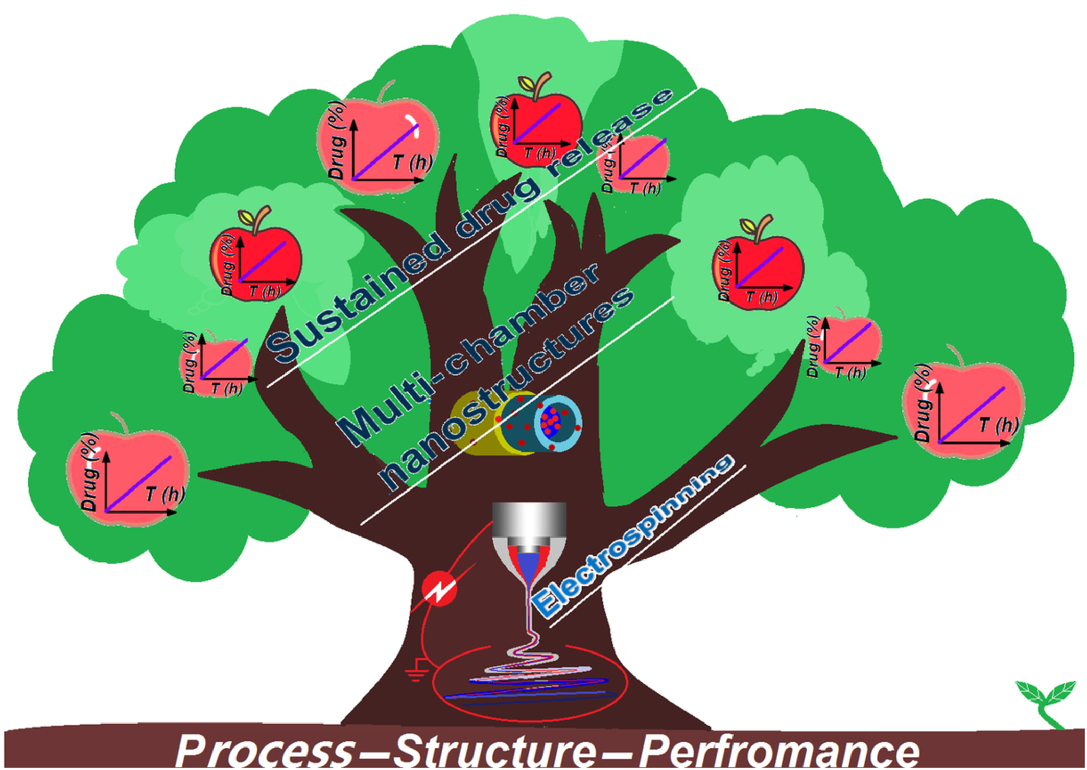 Strategies for sustained drug release from electrospun multi‐layer nanostructures