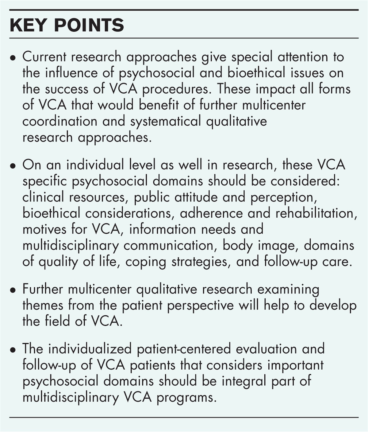 Vascularized composite allotransplantation: emerging psychosocial issues in hand, face, and uterine transplant