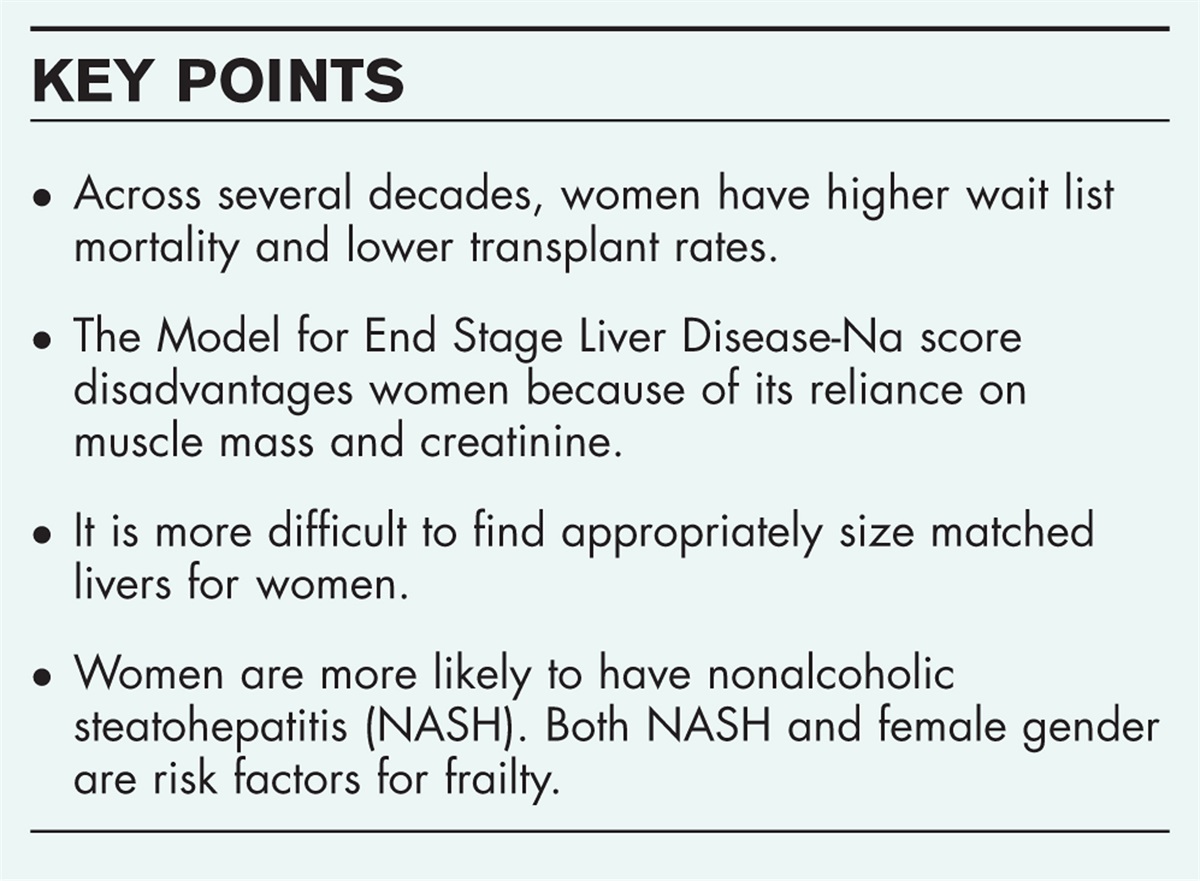 The sex disparity in liver transplantation