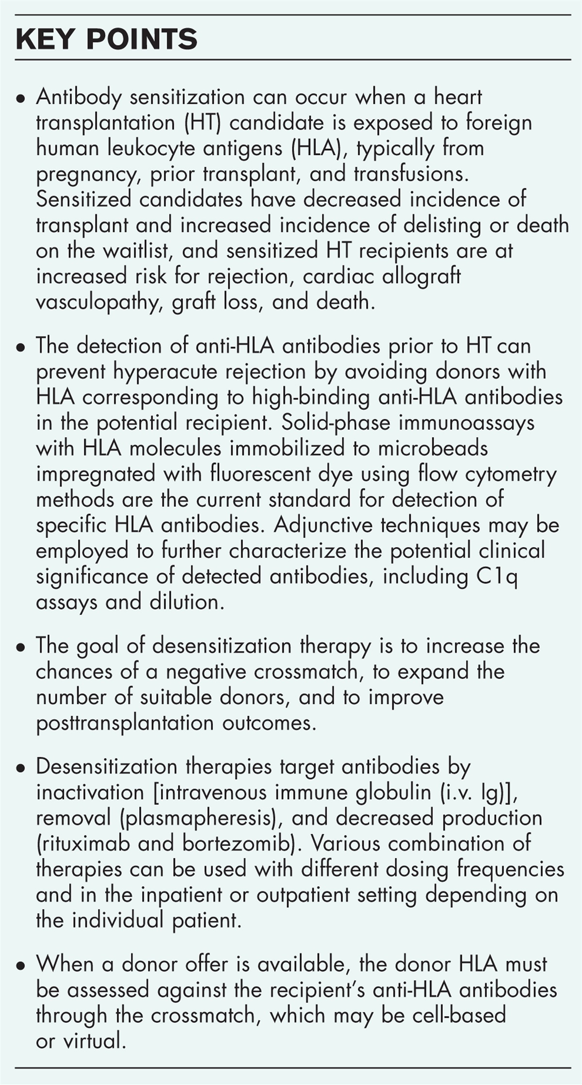 Management of the sensitized heart transplant candidate