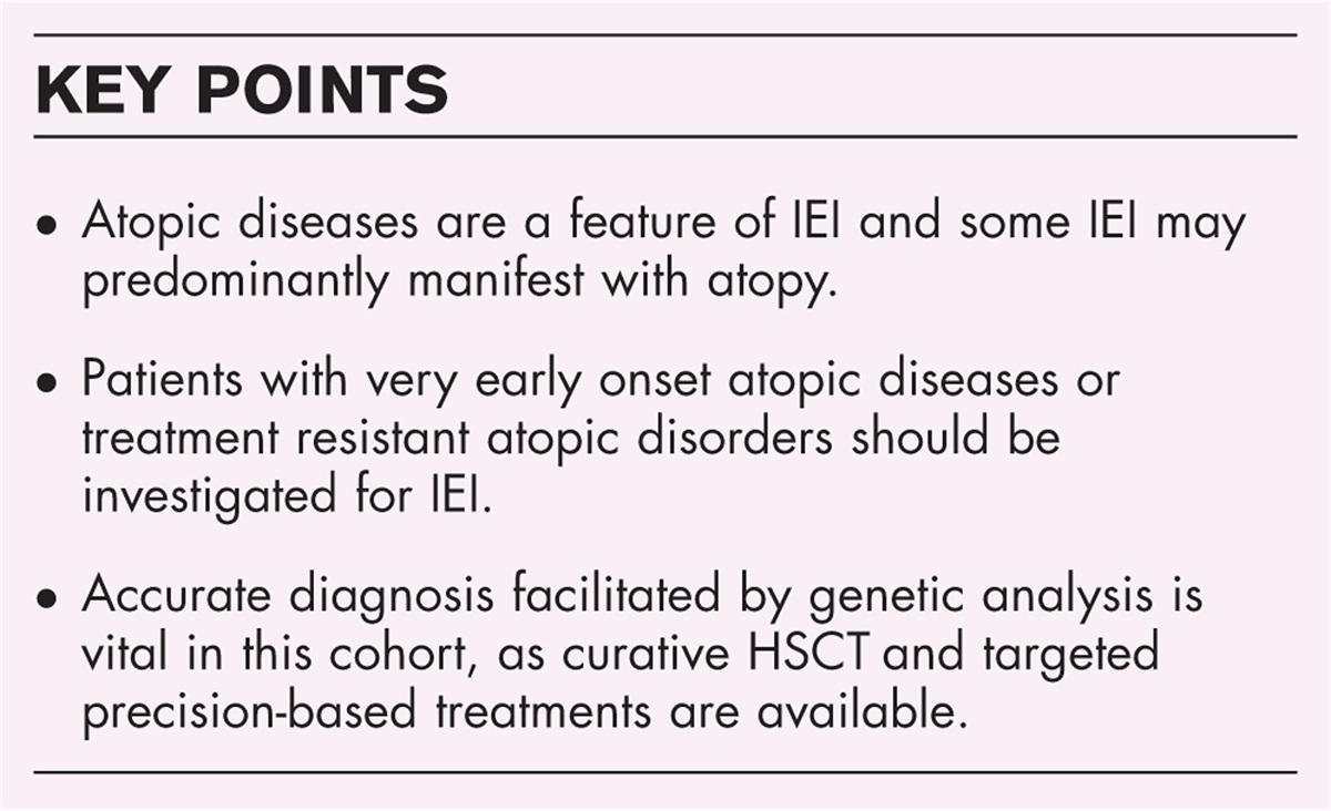 Atopic manifestations of inborn errors of immunity