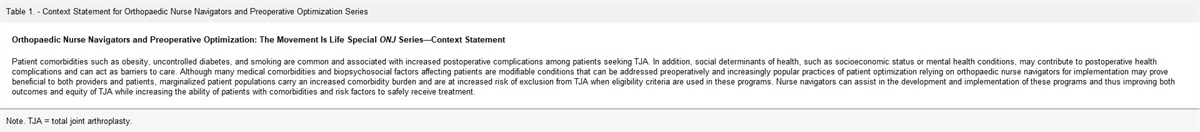 Orthopaedic Nurse Navigators and Total Joint Arthroplasty Preoperative Optimization: Substance Use